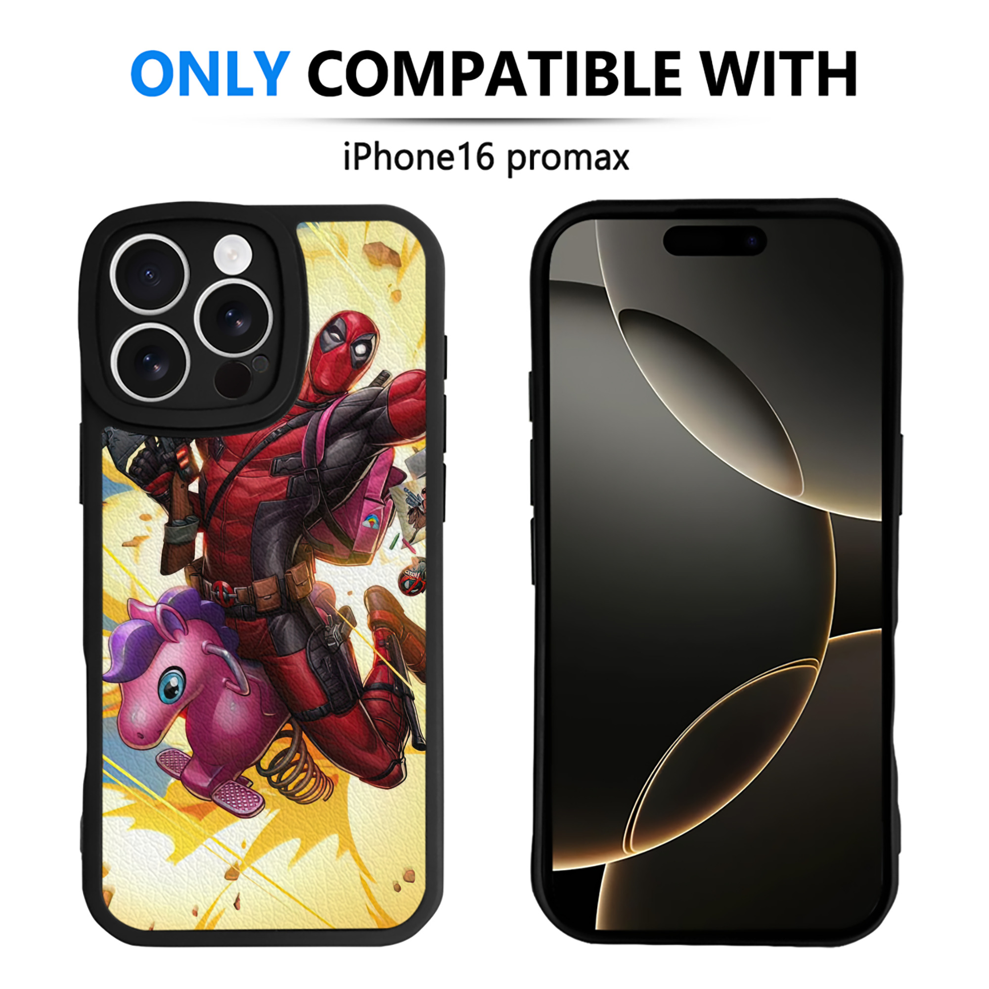（画像用） Deadpool デッドプール 【iPhone 16シリーズ対応】シリコンスマホケース（レザー調） 材質：シリコン